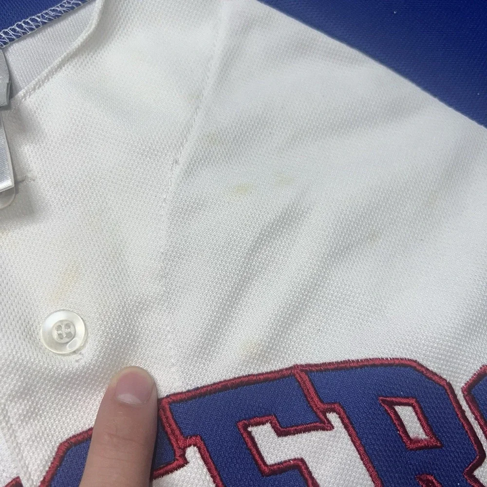 MLB Texas Rangers Stadium Souvenir White Jersey Michael Young‎ #10 Youth Size S